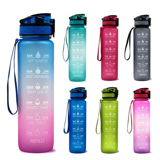 Plastic bottle frosted gradient bouncing cup water bottle sports bottle space cup travel cup